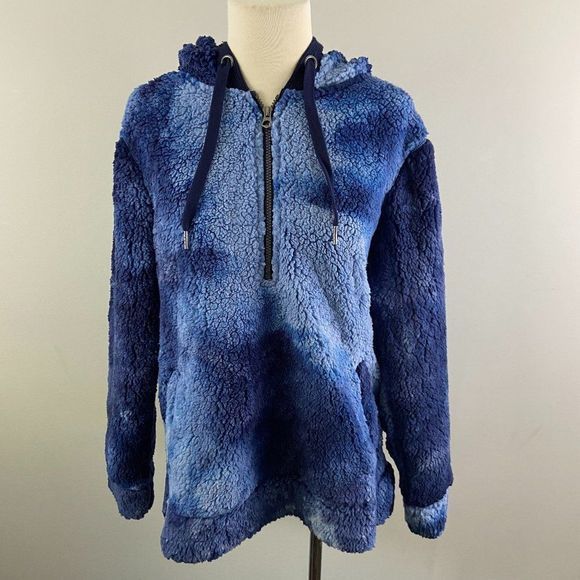 NWT TE VERDE Blue Tie Dye Teddy Bear Hoodie - Picture 2 of 9